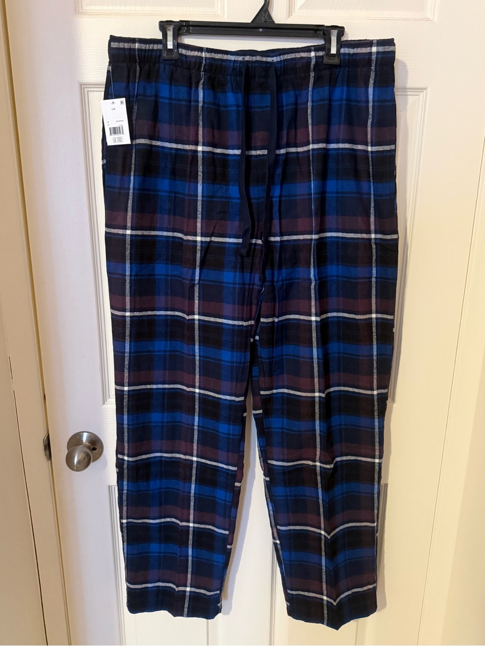 Blue and Black Plaid 100% cotton PJ ( Lounge) Pants NWT